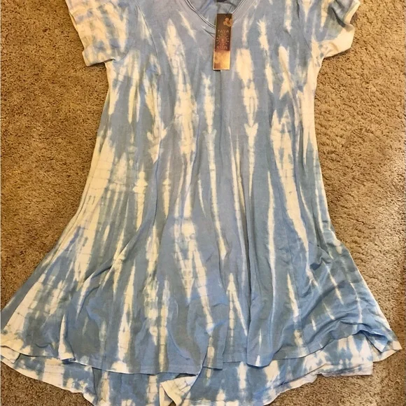 Rays Sun Tie-Dye V-Neck Women's Dress L New - Picture 5 of 12